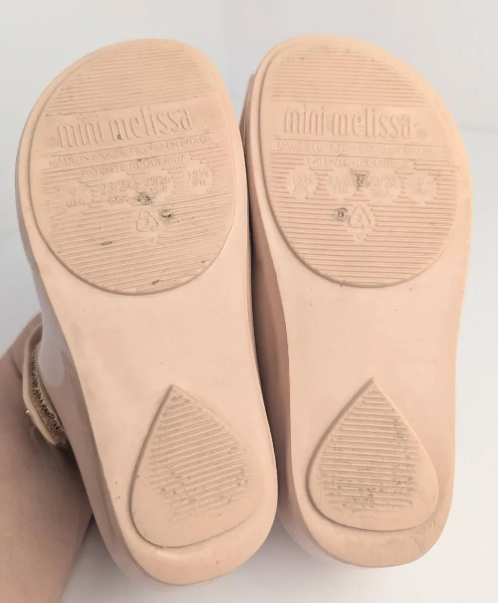 Mini Melissa ultragirl bow blush pink Mary Jane jellies  toddler girls 9